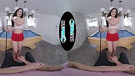 april valentino teases and fucks on the pool table in vr