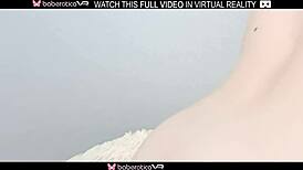 solo blonde babe rubs her clit in vr positions