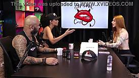 Fiery Redhead Mixes Work And Pleasure In Sheer Lingerie