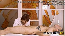 Mature Woman And Client Enjoy Admirable Massage Parlor Fun