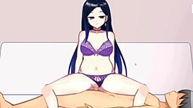 Megu finale gives last naked riding in anime hentai game