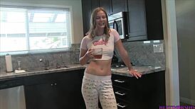 A Stella Morning Turns Wild with Shaved Girl Next Door Teasing on Wet Bed