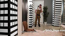 Elevator Stuck Black Chick Fucked by White Guy - August Skye Seth Gamble