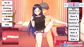 Megu finale gives last naked riding in anime hentai game