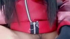 Vietnamese teen intensely masturbates with a cucumber.