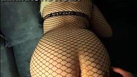 blonde in stockings bent over for big cock