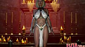 Futa3dx brunette begs blonde goddess for hard fuck