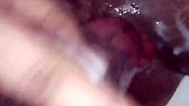 Real Cum Dripping from Ripped Clothes After Anal Masturbation