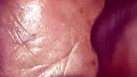 Girlfriend gives detailed footjob with her feet on his cock