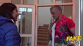 Fake hostel busty brunette backpacker craves lust