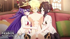 watch this horny anime babe get bent over for doggystyle creampie