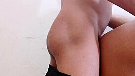 Petite shaved body covered in cum gets fucked immediately after