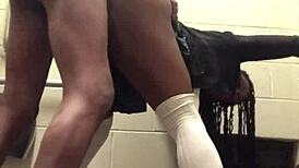 Creaming on Dick in Gas Station Bathroom with Wild Spitting Action. Raw and Unfiltered Fucking!