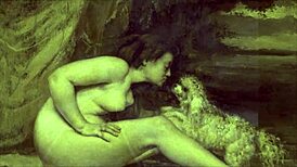 Lukisan hentai vintage tunjuk seks anime kartun panas detail retro