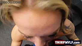 Hot Milf Sexy Thief Bursts Pussy on Big Police Cock Until Swallowing Cum