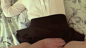 Hunter Laptop: 18yo Teen Redhead Bent Over for Hard Amateur Pounding in Skirt