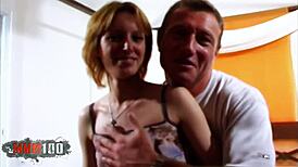 Hairy Skinny French Girl Takes on Massive Cock