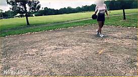 Holy crap, braless milf flashing in public with tiny skirt—no panties!