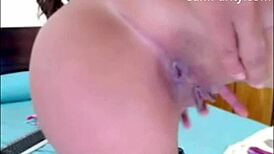 Stunning Skinny Beauty Spitting and Fingering Her Wet Pussy in Erotic Masturbation