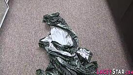 Chubby feels joy gobbling cock