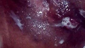 Real Cum Dripping from Ripped Clothes After Anal Masturbation