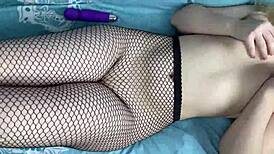 Russian teen 18+ masturbates to orgasm with toys in close-up