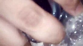 Real Cum Dripping from Ripped Clothes After Anal Masturbation