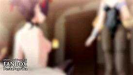 watch this horny anime babe get bent over for doggystyle creampie