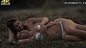 i saw teen lesbians voyeuring outdoors on the grass