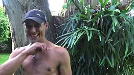 cute latin guy tricked into first time threesome at pool, enjoying big hard cocks