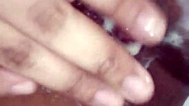 Real Cum Dripping from Ripped Clothes After Anal Masturbation