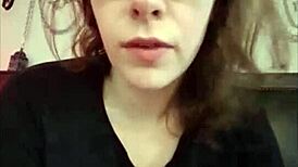 Cute nerd sexts while masturbating in panties, fingering to orgasm.