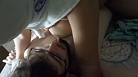 in miami, this cute busty brunette amateur has passionate sex