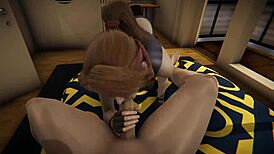 Jessie Rasberry rides cowgirl in POV fantasy hentai full video