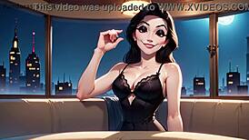 Sweet verbal humiliation in 3D cartoon with brutal cuckhold denial
