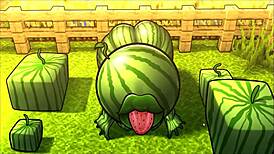 Steve fucks sexy watermelon in Hornycraft parody game! 🍉