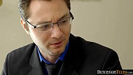 lawyer helps tiny reckless teen kiara cole with blowjob and hardcore sex