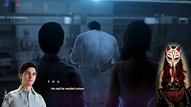 Check out this gamer girl in a see-through bra playing that porn game