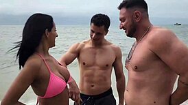 Met Two Sexy Guys on the Beach and Hooked Up Right There with Swingers