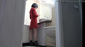 hey, caught beautiful candy black in bathroom on hidden cam