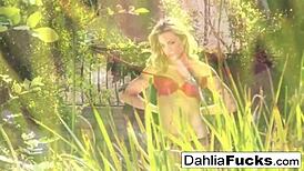 Dahlia Sky feels intense pleasure with solo toy play