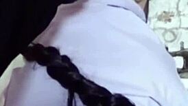 This sexy asian babe in black stockings looks so tempting.