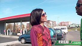 ukrainian lina arian picked up by black guy for deep throat car action