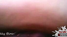 Intense close-up sensual pussy licking and bareback riding by couple