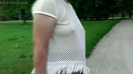 see my wife’s transparent dress in public park?