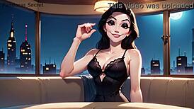 Sweet verbal humiliation in 3D cartoon with brutal cuckhold denial