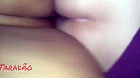 Intense emotions surge during blowjob, anal assfucking, and swallow with big natural tits.