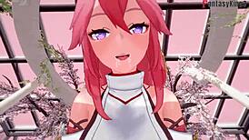 Yae Miko Having Sex in Genshin Impact Fantasy