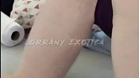 Albina's naughty display with shorts stuffed in her ass, what is she up to?