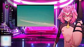 fucking an idol as she sings for you vtuber, what a wild orgasm